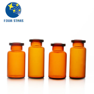 frascos de cristal de Brown de los pequeños frascos del tubo de cristal 15ml para el polvo líquido